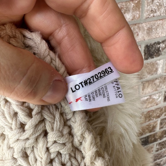 Buffalo David Bitton Cream Knit Vest with Faux Fur Trim Hippie Penny Lane BOHO - Picture 8 of 10